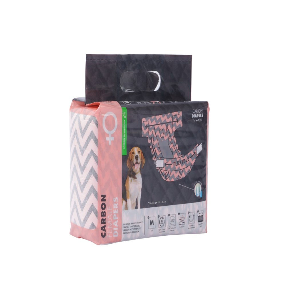 M-Pets Carbon Diapers for Female Dogs – 15 pcs