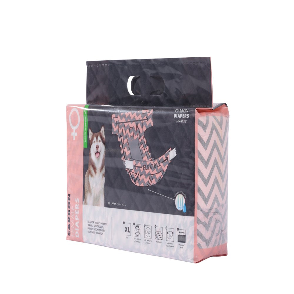 M-Pets Carbon Diapers for Female Dogs – 15 pcs