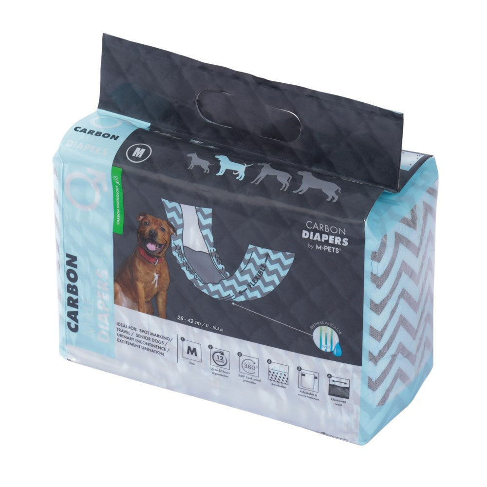 M-Pets Carbon Diapers for Male Dogs – 18 pcs