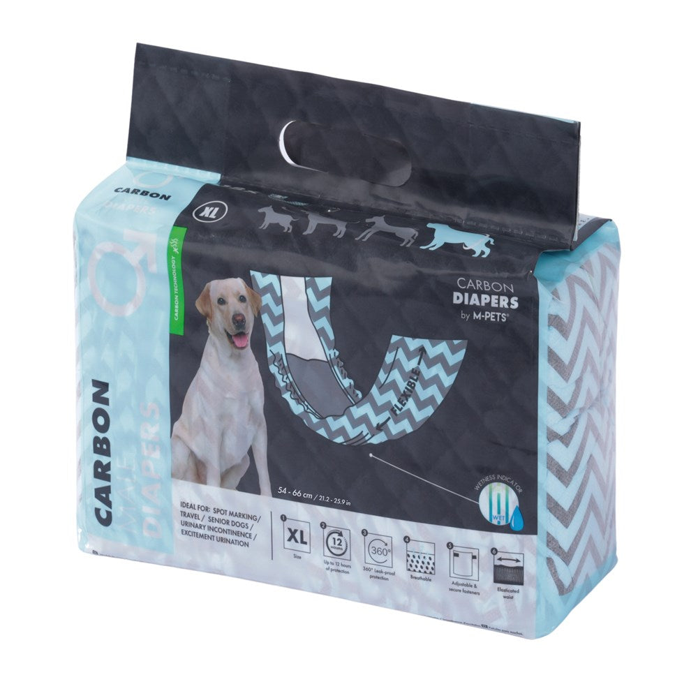 M-Pets Carbon Diapers for Male Dogs – 18 pcs