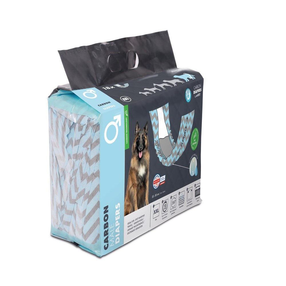 M-Pets Carbon Diapers for Male Dogs – 18 pcs