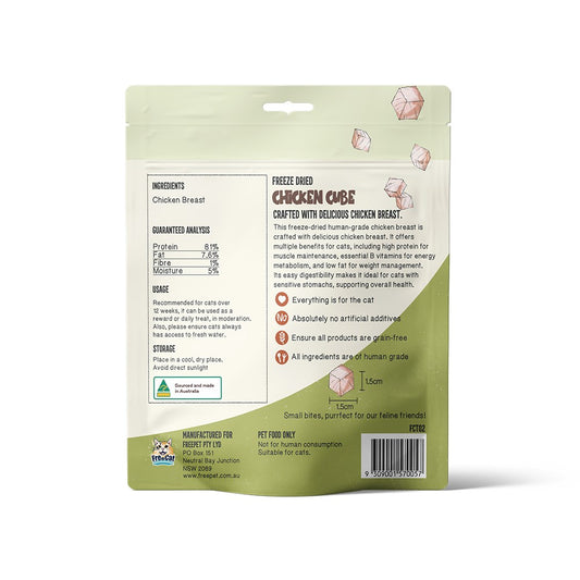 FreeCat Freeze Dried Chicken Cubes Cat Treats 50g
