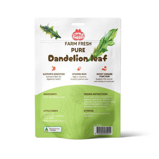 Little Cheeks Farm Fresh Pure Dandelion Leaf 50g for Rabbits & Guinea Pigs