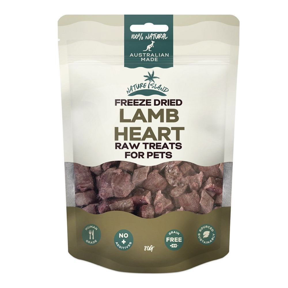 Freeze Dried Lamb Heart Raw treats 80g for Pets
