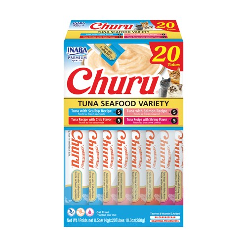 Inaba Churu Tuna Seafood Variety Box – 20 Tubes x 14 g