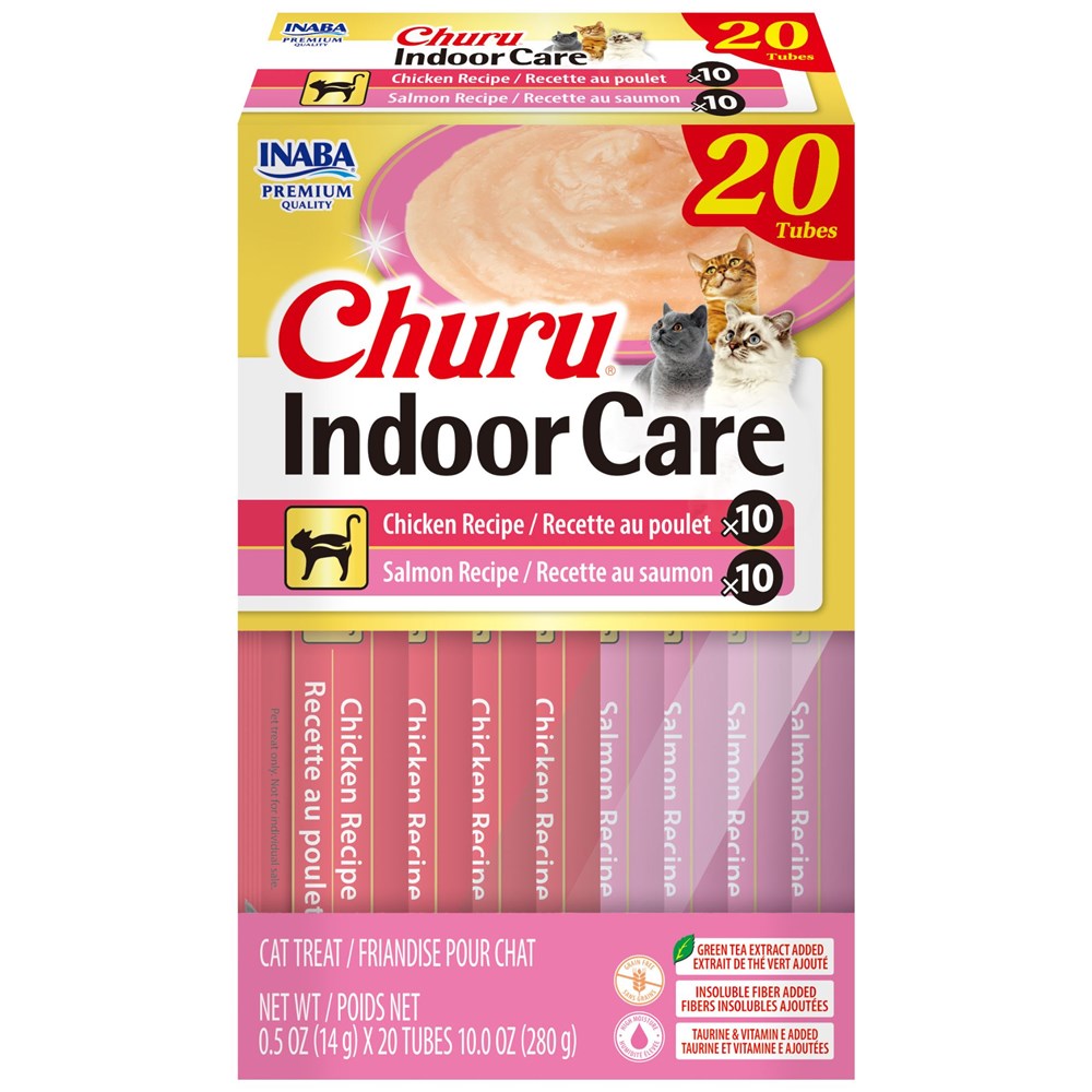 Inaba Churu Indoor Care Chicken & Salmon Variety – 20 Tubes x 14 g