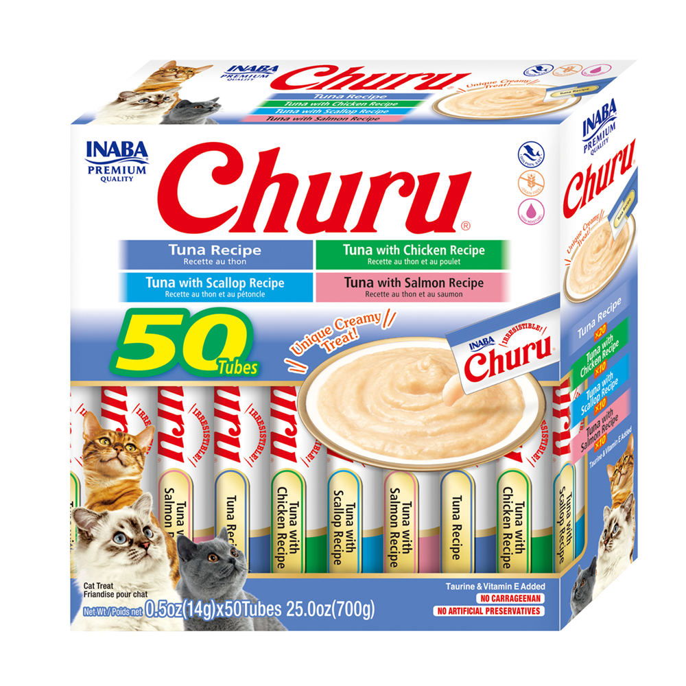 Inaba Churu Tuna Varieties Box – 50 Tubes x 14 g