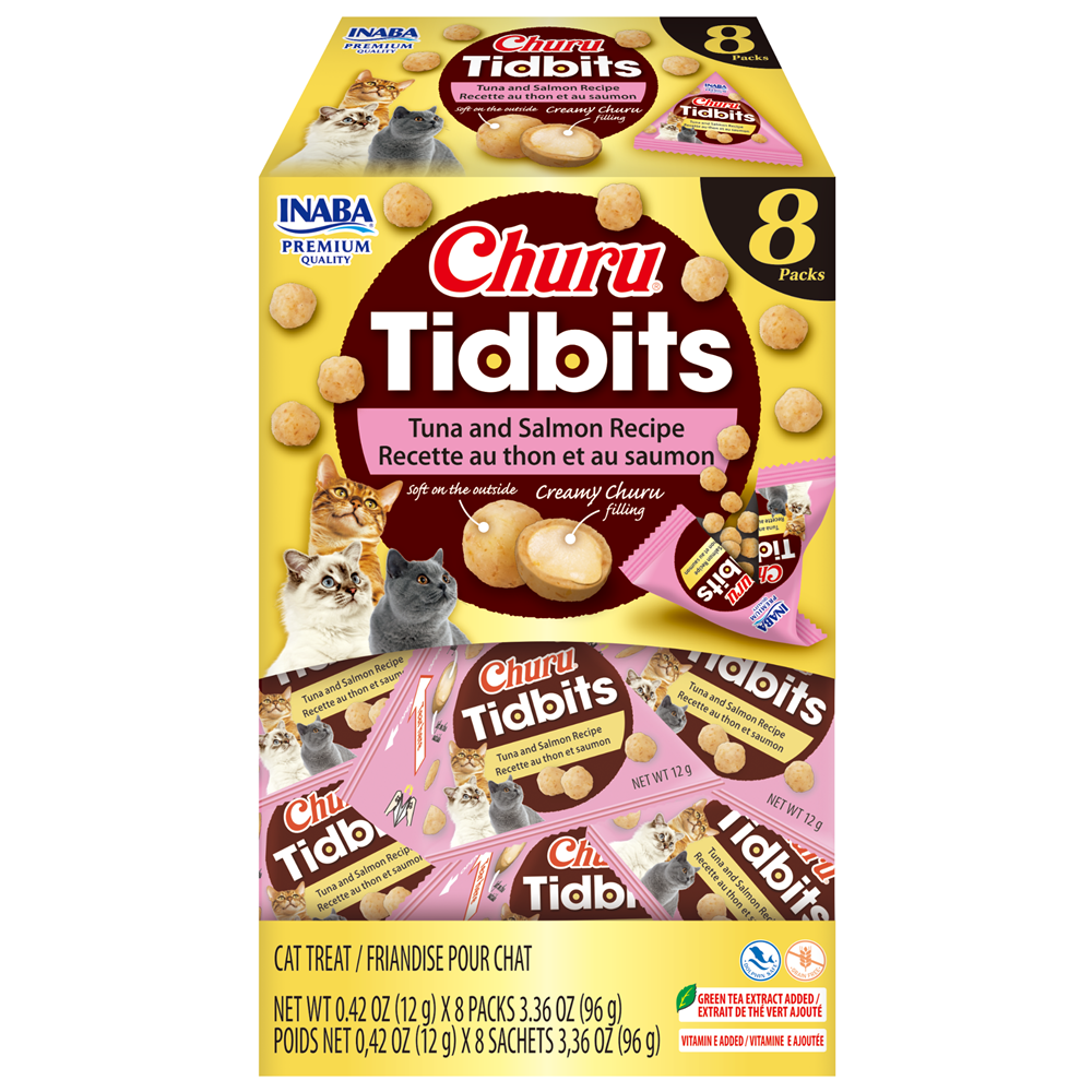 INABA Churu -Cat- Tidbits Tuna and Salmon Recipe-Treat