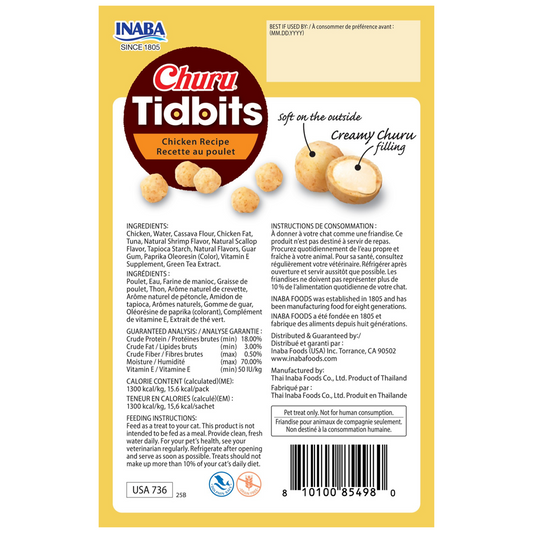 INABA Churu -Cat- Tidbits Chicken Recipe-Treat