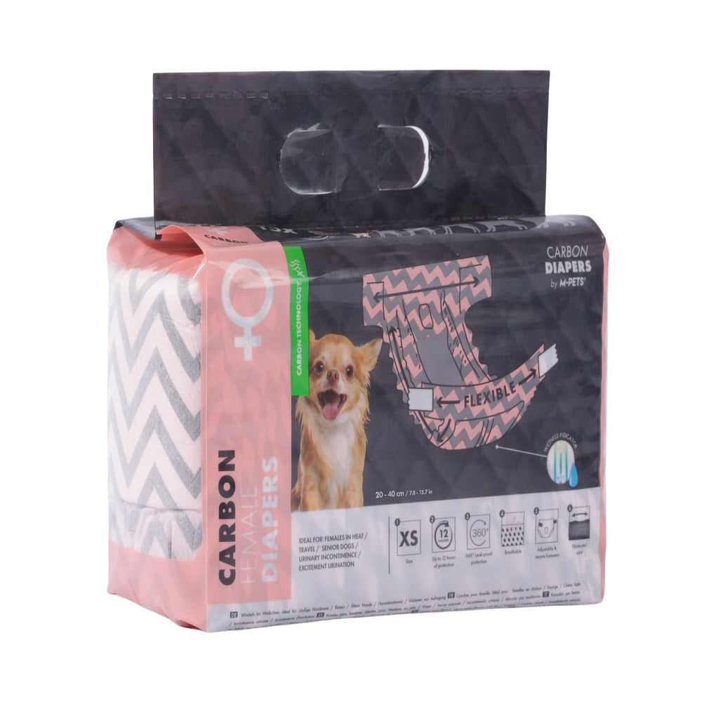 M-Pets Carbon Diapers for Female Dogs – 15 pcs
