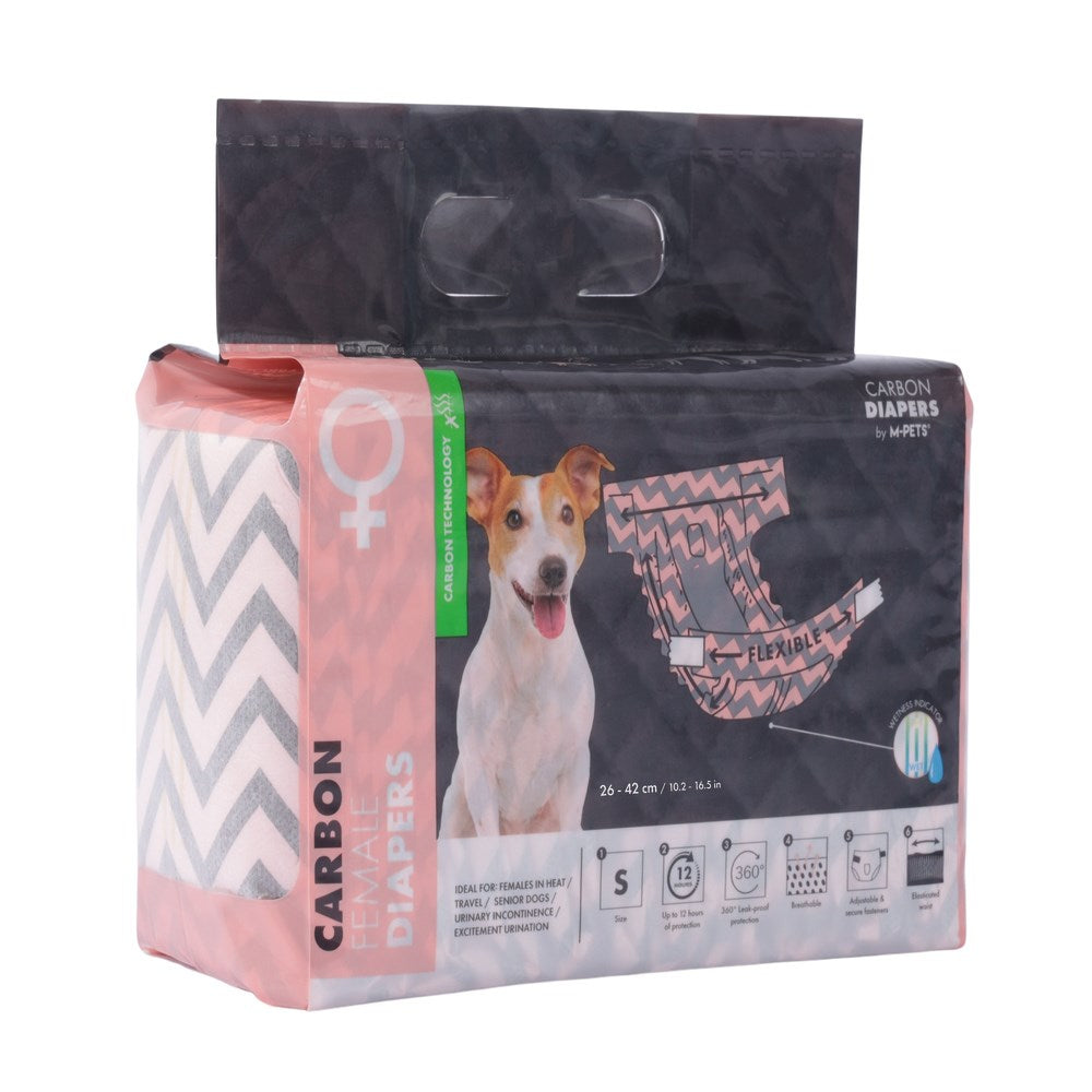 M-Pets Carbon Diapers for Female Dogs – 15 pcs