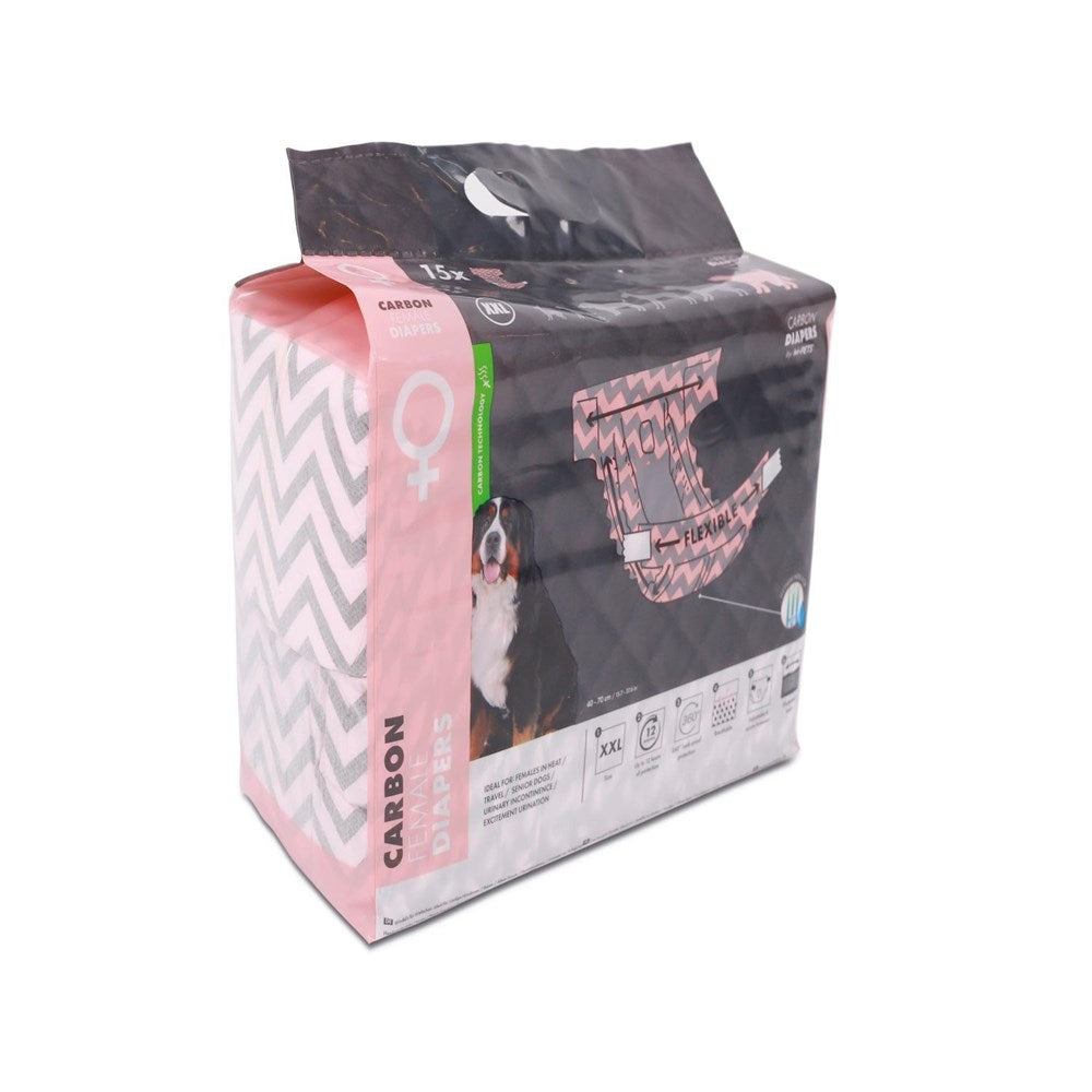 M-Pets Carbon Diapers for Female Dogs – 15 pcs