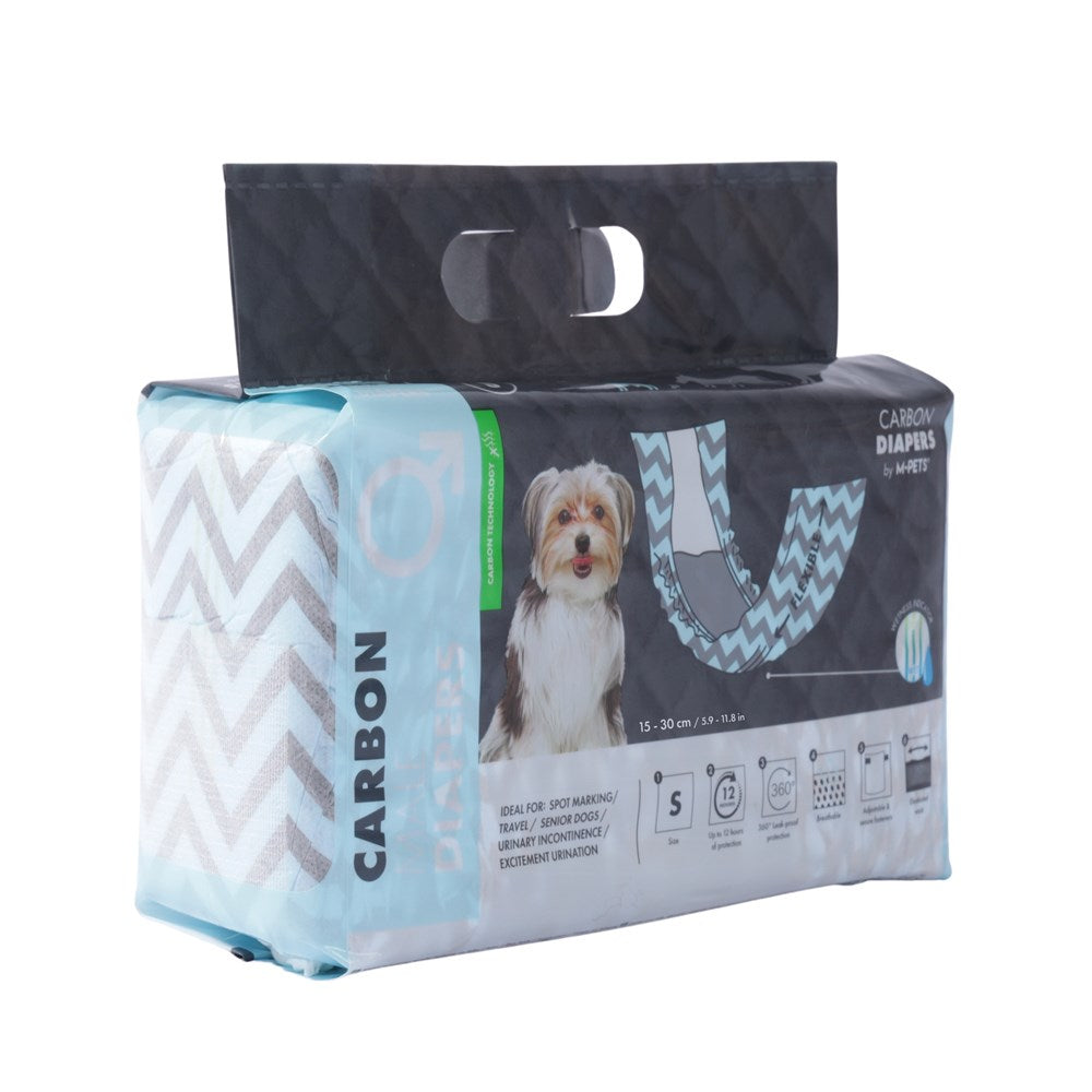 M-Pets Carbon Diapers for Male Dogs – 18 pcs