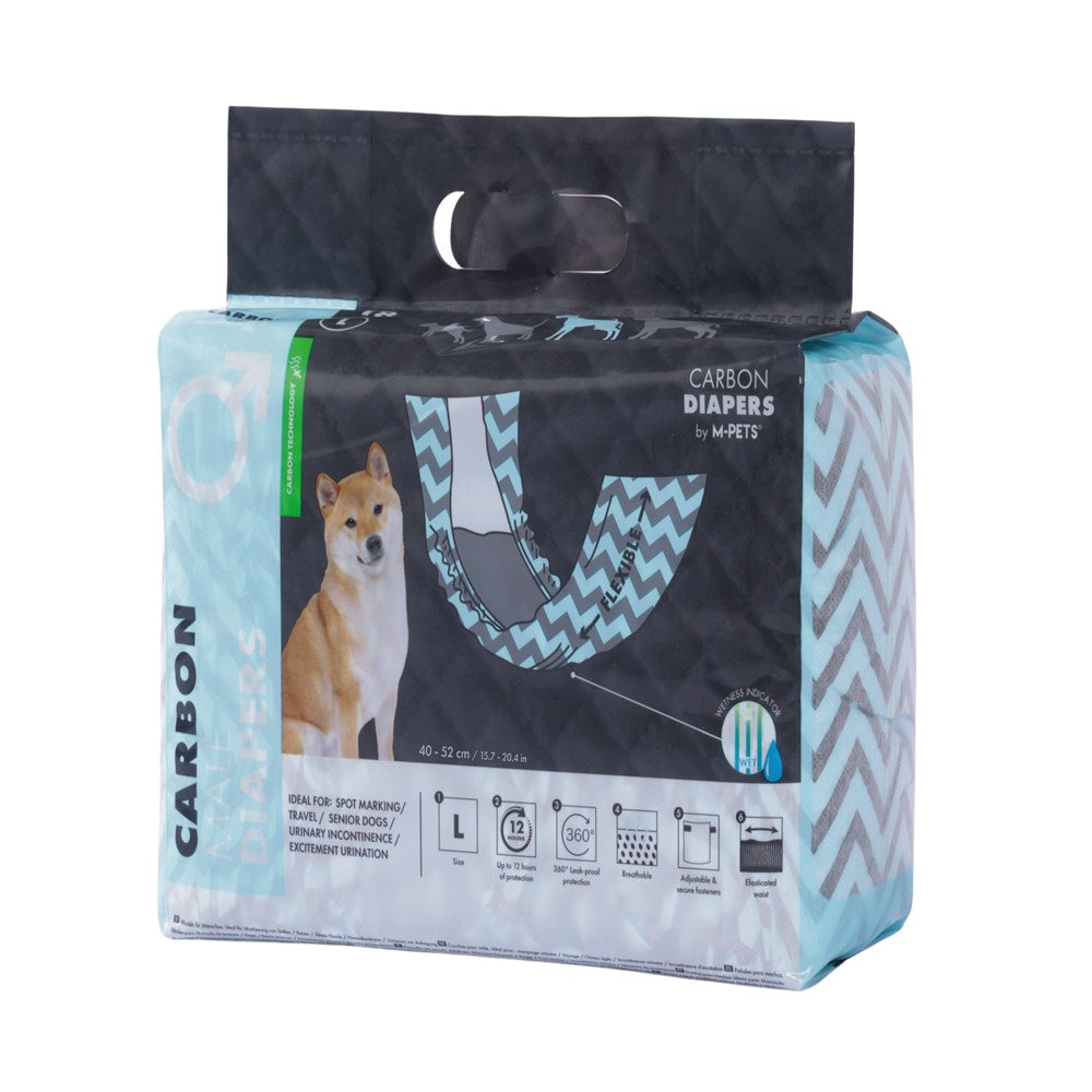 M-Pets Carbon Diapers for Male Dogs – 18 pcs