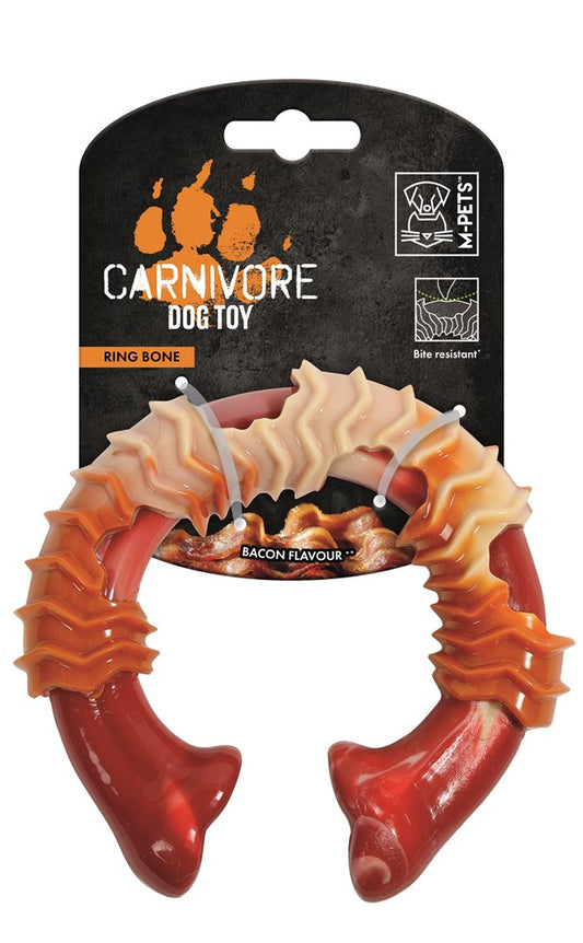 M-Pets Carnivore Ring Bone Dog Toy L – Bacon Scent