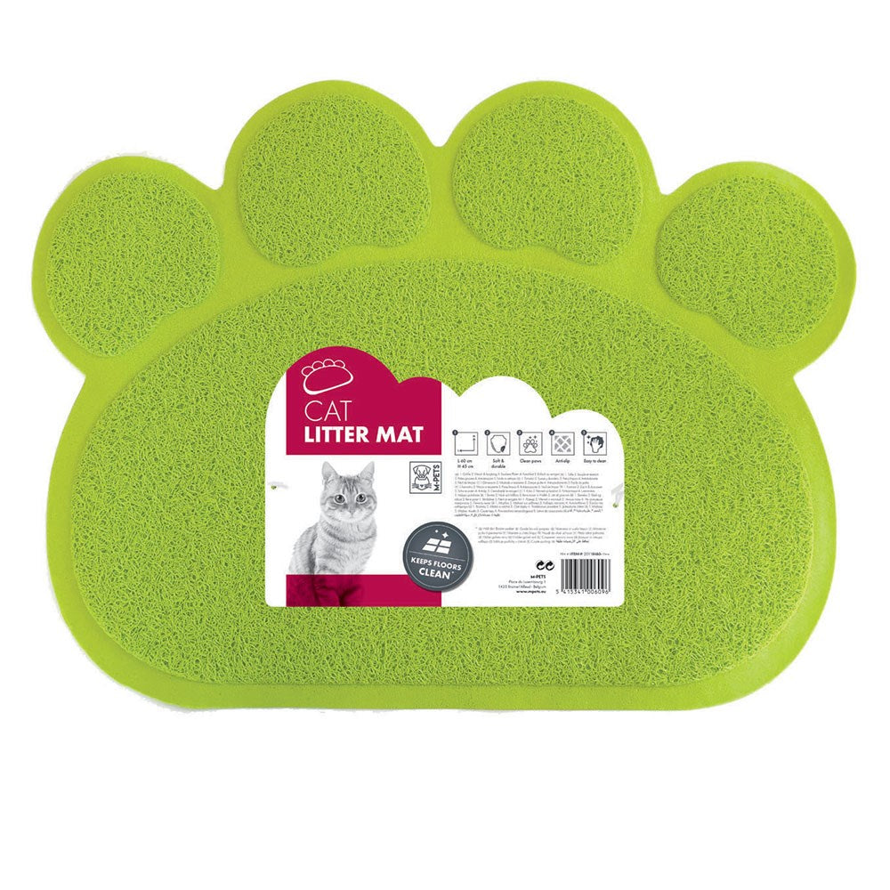 M-Pets Paw Cat Litter Mat – Green
