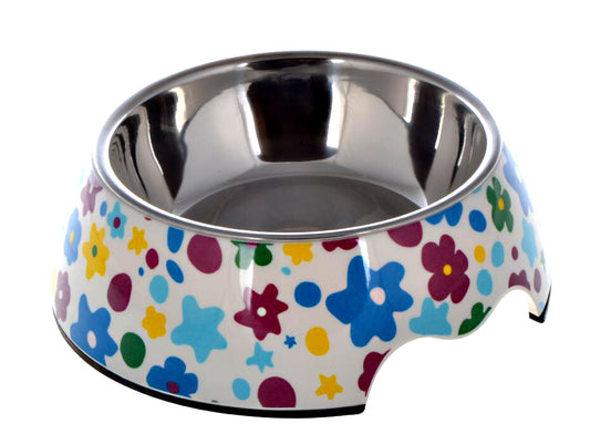 Large Mellamine Pet Bowl - Floral
