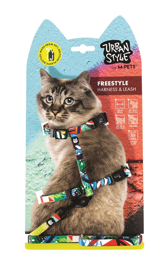 M-Pets Urban Style Freestyle Cat ECO Set (Harness & Leash)