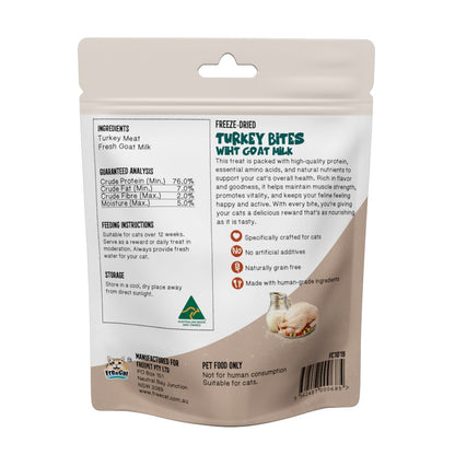 FreeCat Freeze Dried Turkey Bites with Goat Milk Cat Treats 50g