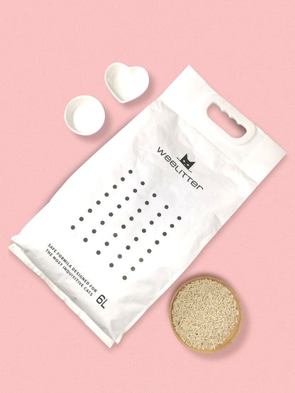 WEELITTER Tofu Cat Litter 6L/2.5KG [Flavour: Peach]- 6pks
