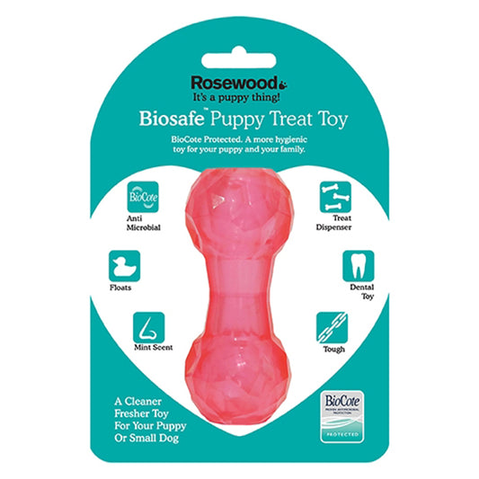 BioSafe Puppy Treat Dumbbell Pink