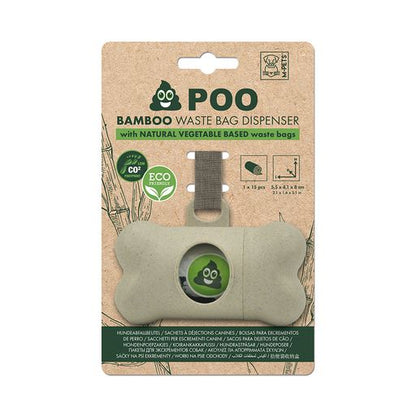 POO BAMBOO Waste Bag Dispenser with natural Vegetable