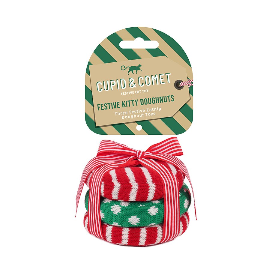 Festive Kitty Toy Doughnuts