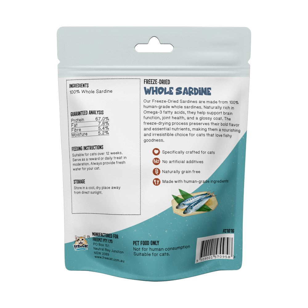 FreeCat Freeze Dried Sardine Cat Treats 50g