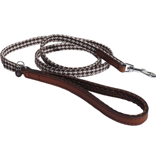 TOY DOG BROWN/CREAM DOGTOOTH XS LEAD 1/2*47"