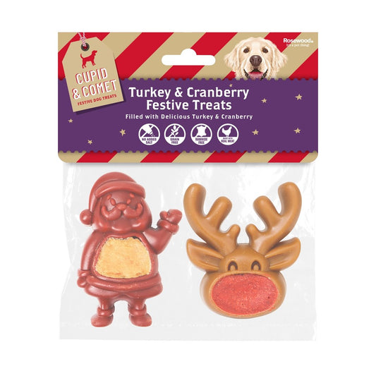 FESTIVE FILLED SANTA AND REINDEER, 100G
