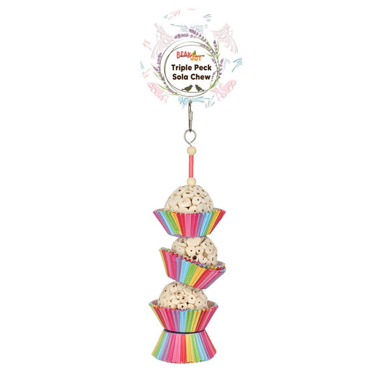 BeakJoy Triple Peck Sola Chew Bird Toy