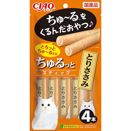 CIAO Churutto Stick Torisasami (Chicken Fillet) – 4 x 7 g