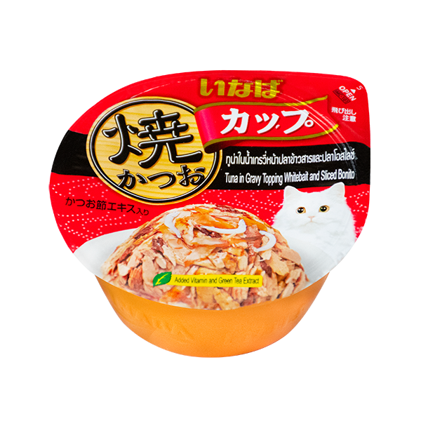 Tuna in Gravy topping Whitebait and Sliced Bonito