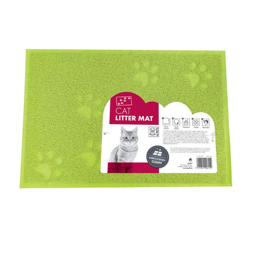 M-PETS FOOTPRINT Cat Litter Mat Green