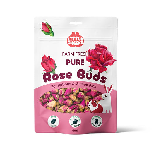 Little Cheeks Farm Fresh Pure Rose Buds 60g for Rabbits & Guinea Pigs