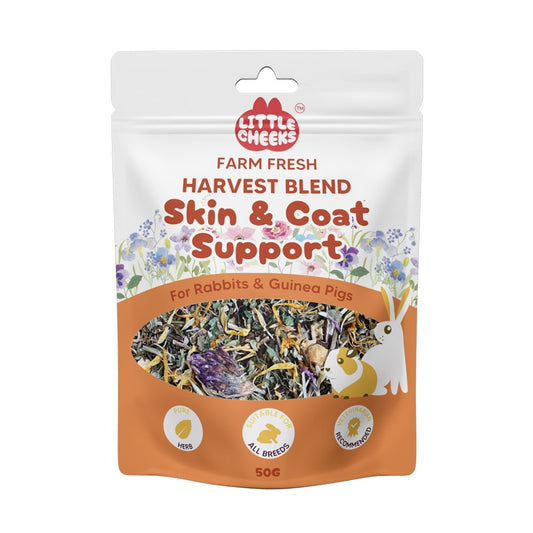 Little Cheeks Farm Fresh Harvest Blend Skin & Coat Support 50g for Rabbits & Guinea Pigs