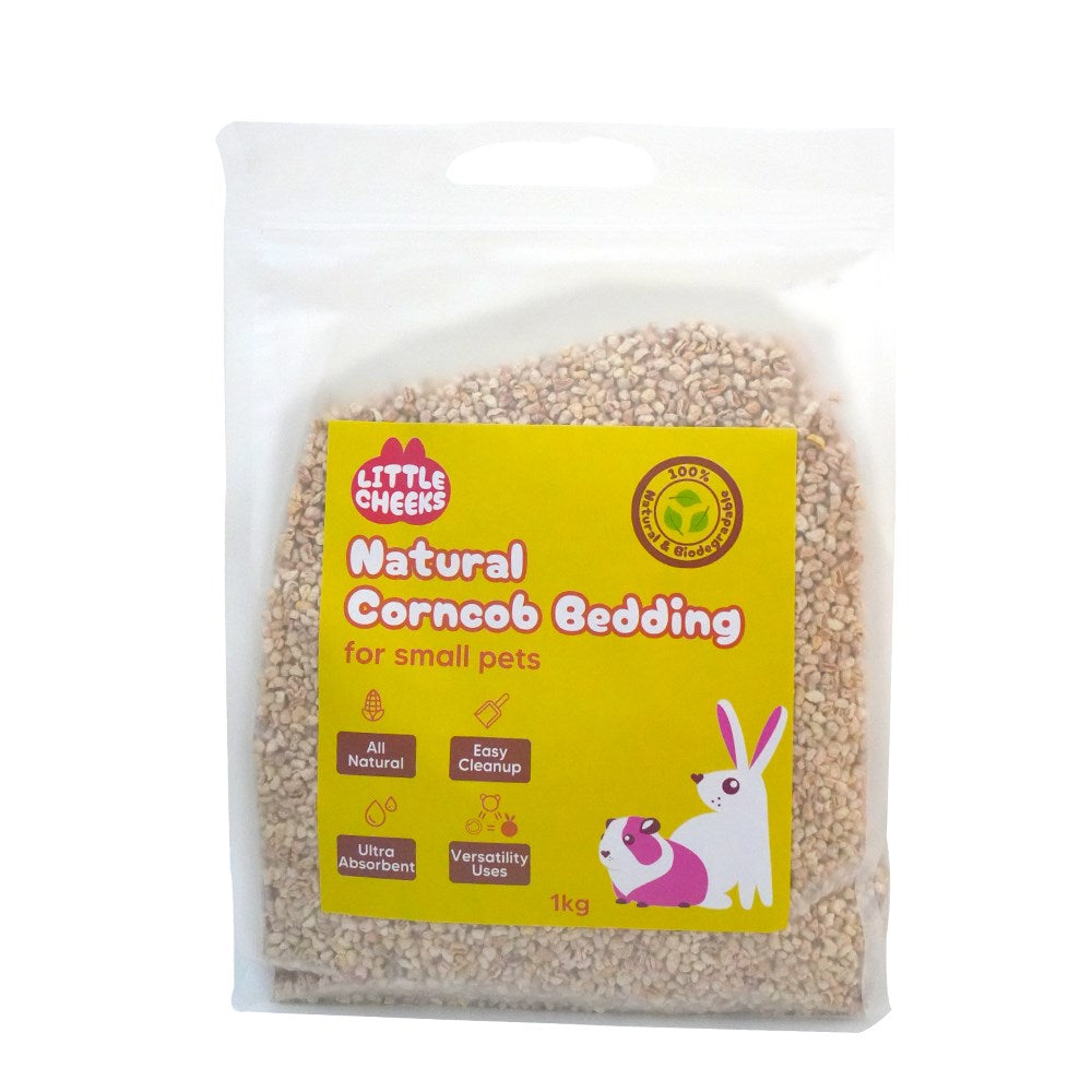 Little Cheeks Natural Corncob Bedding 1kg for Rabbits & Guinea Pigs