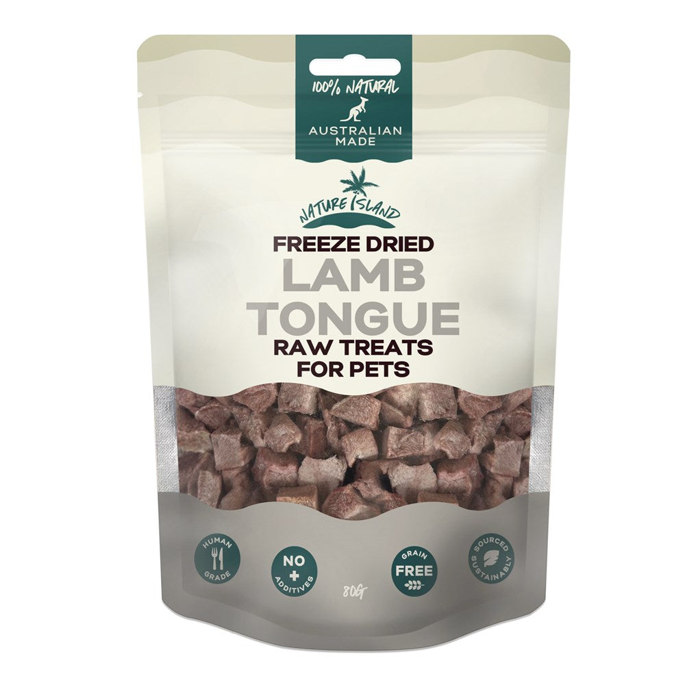 Freeze Dried Lamb Tongue Raw treats 80g for Pets