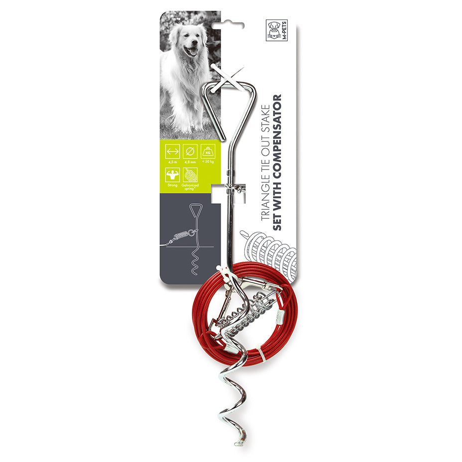 Triangle Tie-Out Stake Set with Compensator – up to 25 kg