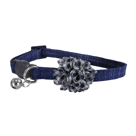 Designer blue scrunch cat collar