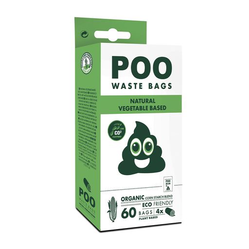 POO BIO Dog Waste Bags 60 bags - Non Scented