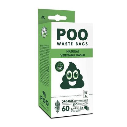 POO BIO Dog Waste Bags 60 bags - Non Scented