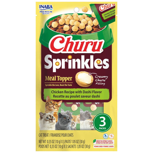 INABA Churu-Cat-Sprinkles-Chicken Recipewith Dashi Flavor-Topper
