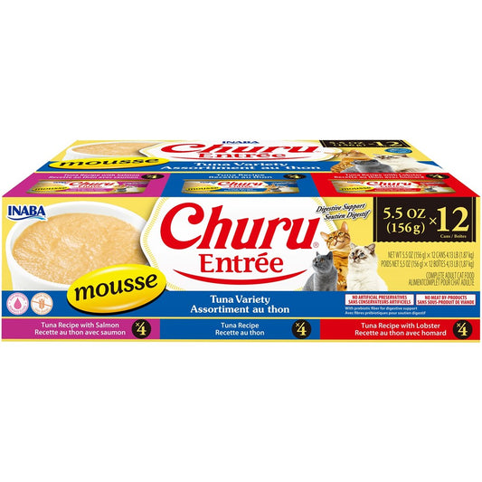 Inaba Churu Entrée in Mousse Tuna Variety – 12 x 156 g Cans