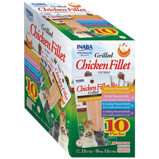 Inaba Grilled Chicken Fillets Cat Treats – 10 x 25 g Box