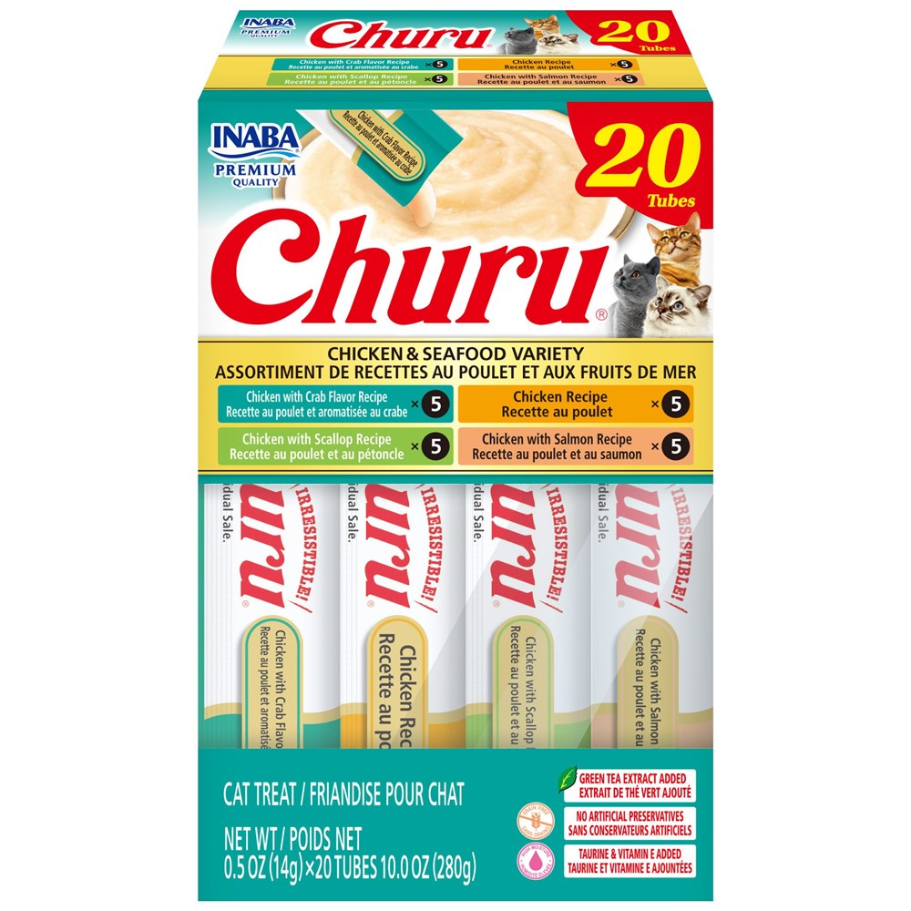 Inaba Churu Chicken & Seafood Variety – 20 Tubes x 14 g
