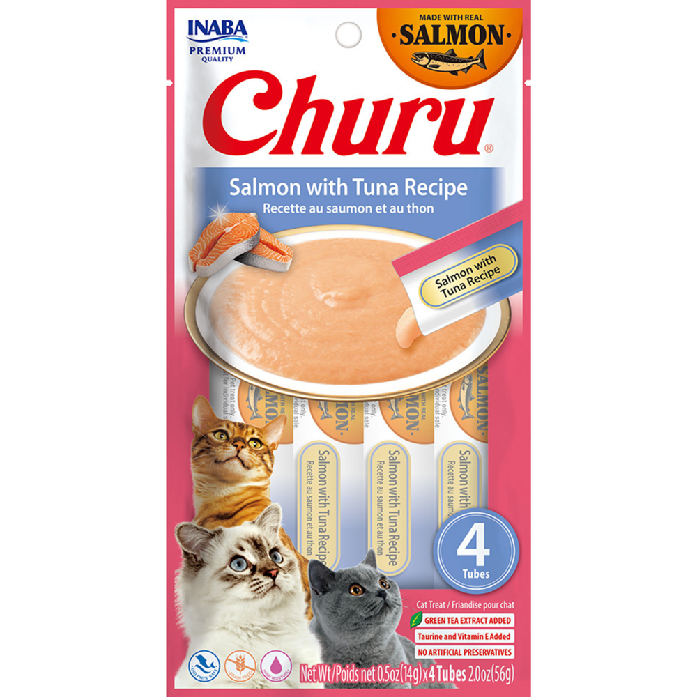 Inaba Churu Salmon with Tuna Recipe – 4 x 14 g