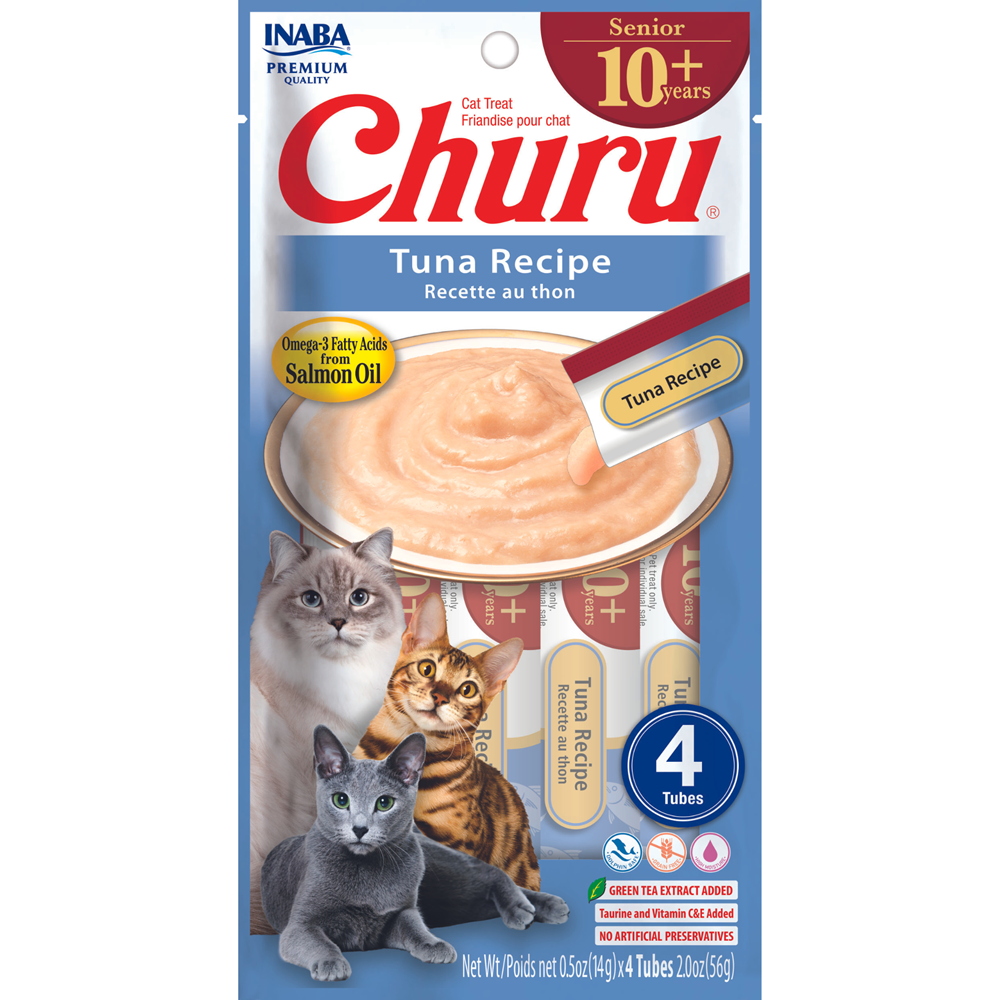 Inaba Churu for Senior Cats 10+ Tuna Recipe – 4 x 14 g