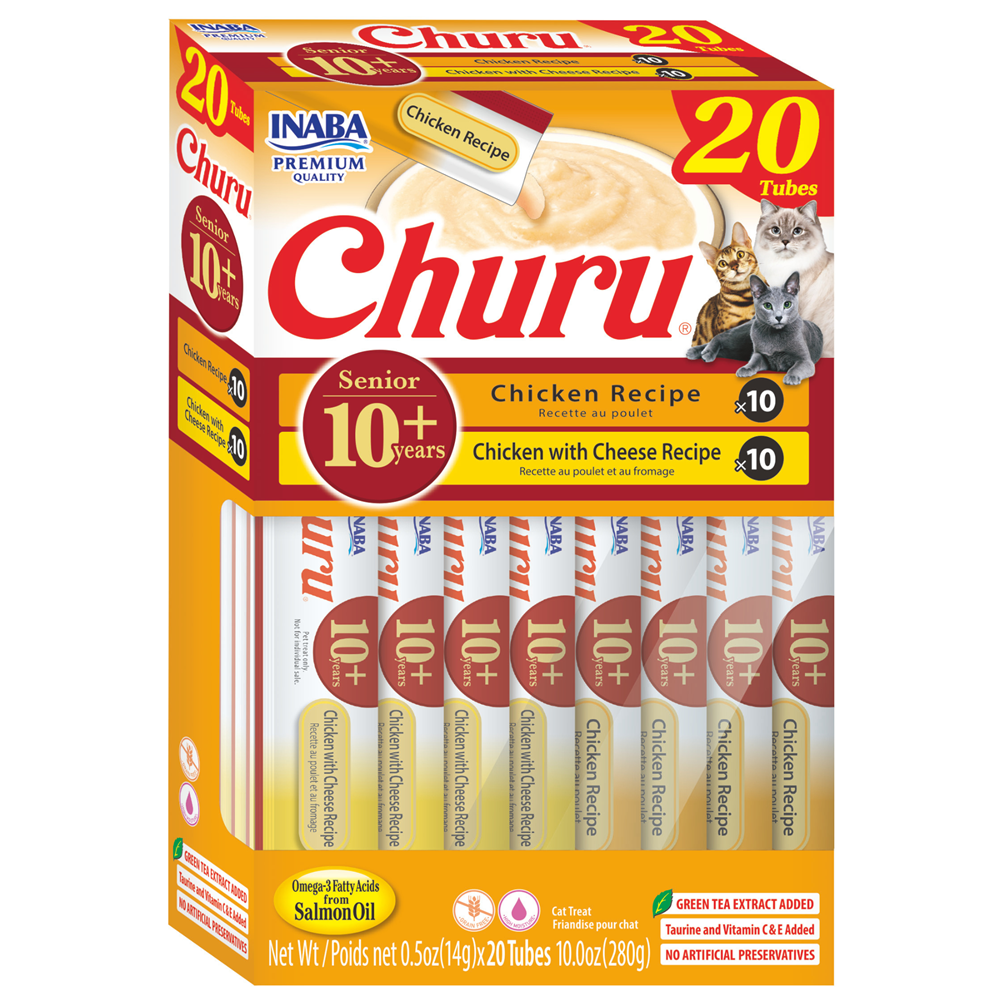 Inaba Churu for Senior Cats 10+ Chicken Variety – 20 Tubes x 14 g