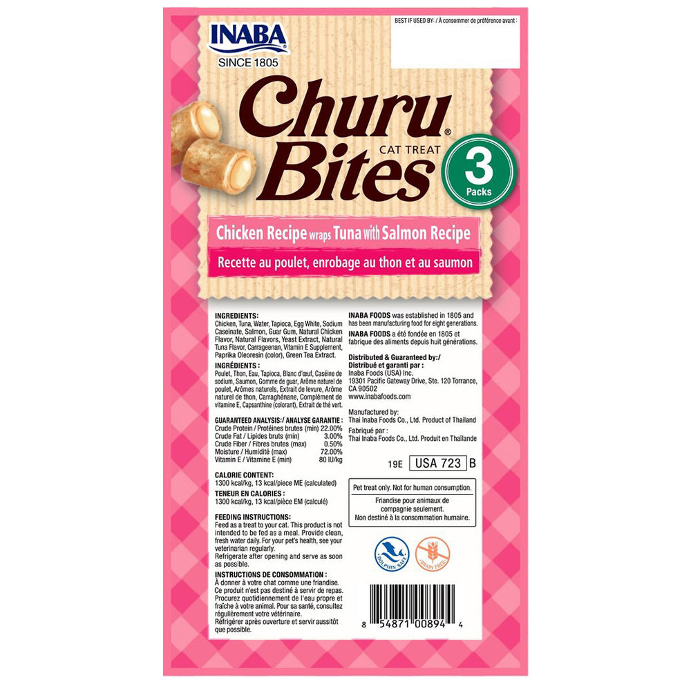 Inaba- Churu Bites Chicken Recipe wraps Tuna with Salmon Recipe